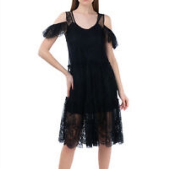 Gold hawk antique blue lace and silk dress - Picture 7 of 7